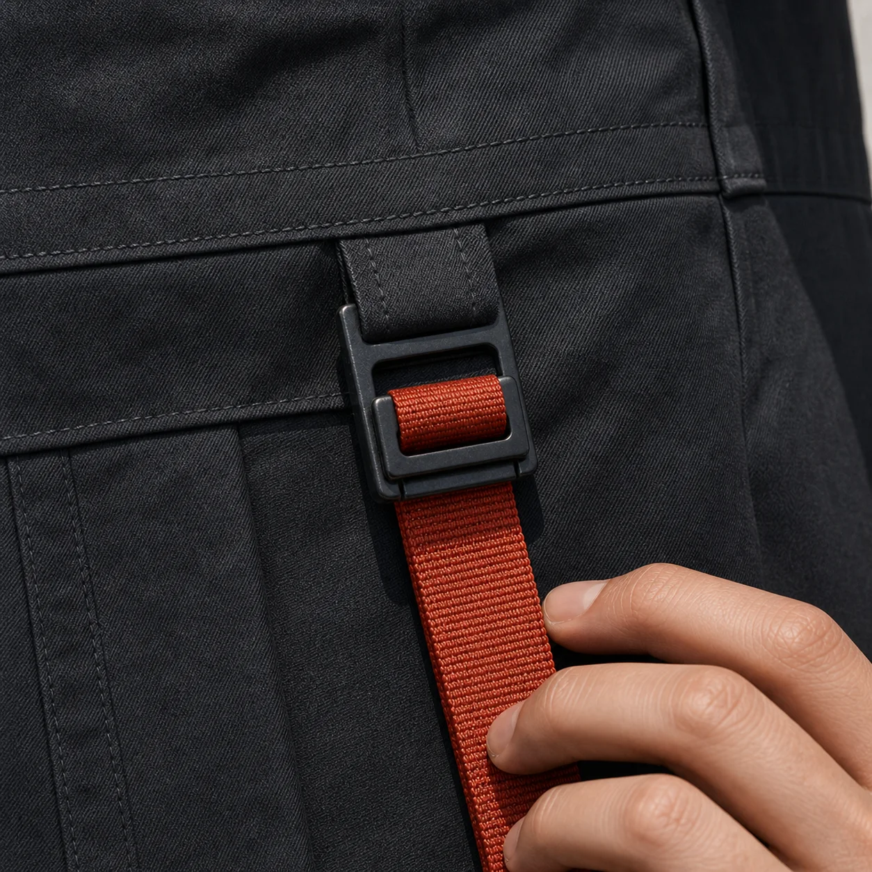 Fictional garment construction detail supporting the Northline Study launch demo.